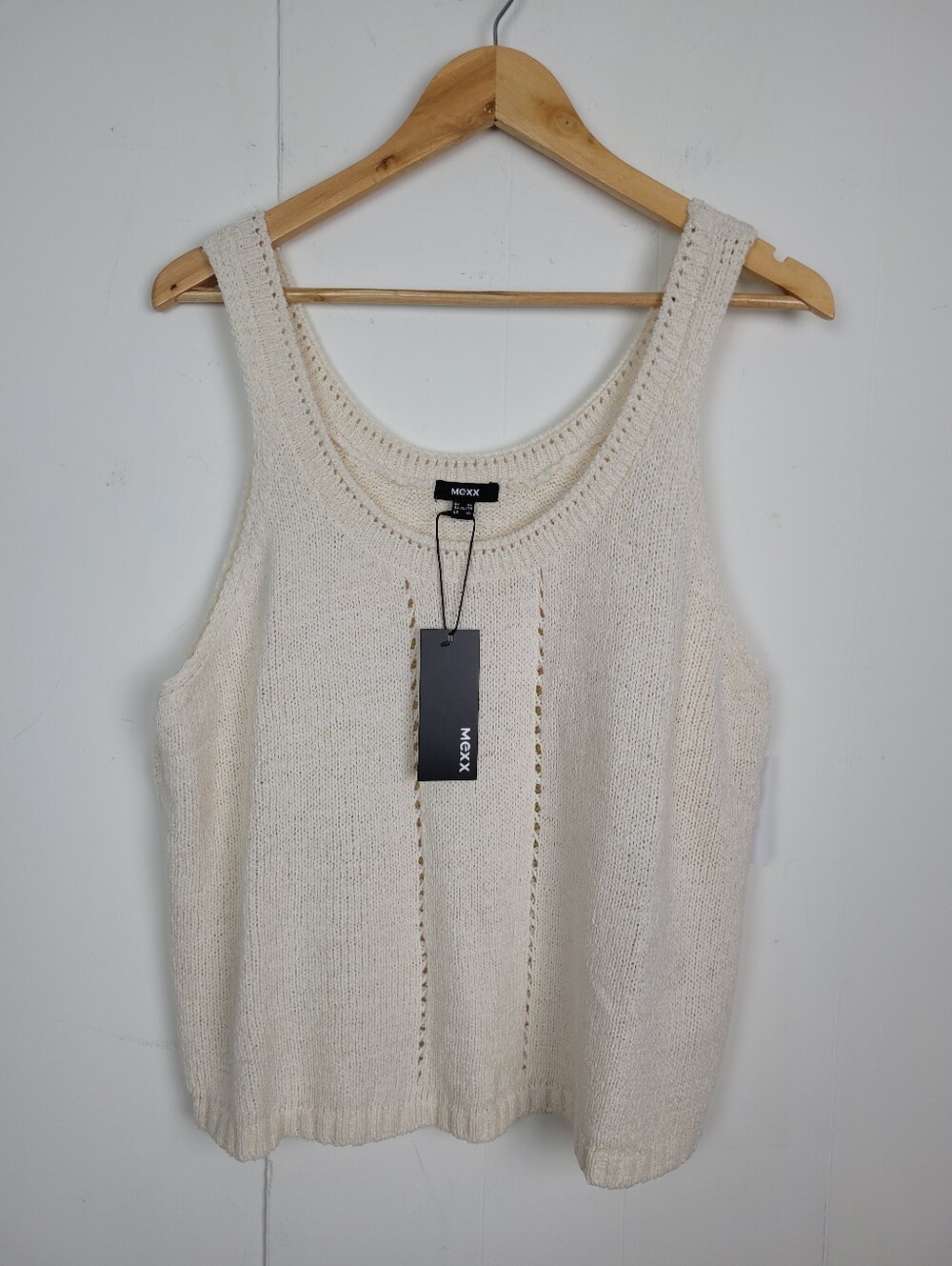 Mexx XL Cream Crochet Knit Tank Top